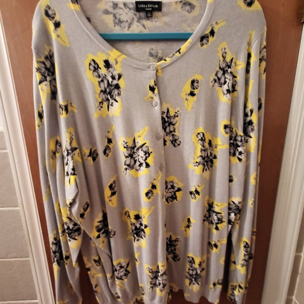 Lord & Taylor Plus Size Lightweight Floral Sweater